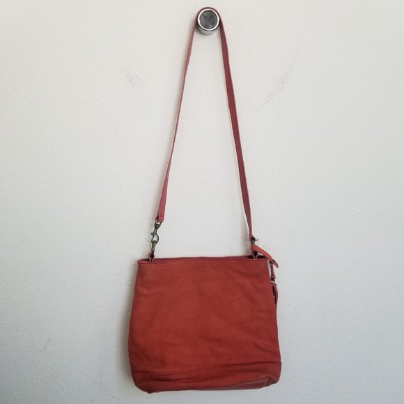 LUCKY BRAND Red Brick Genuine Leather Crossbody Shoulder Bag - Picture 6 of 13